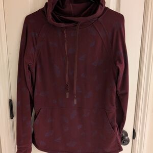 Title Nine Burgundy Hoodie with Leaf Pattern